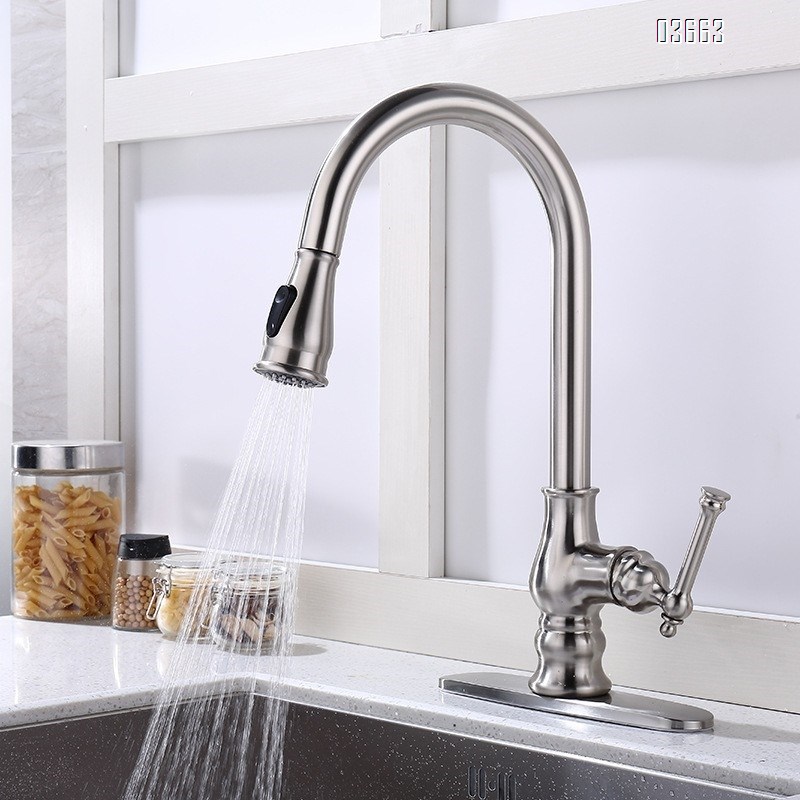 Spring Full Brass Faucet Base Plate Chrome Color Hot and Cold Water for Sink Single Handle Kitchen Faucets Mixer Sink Tap