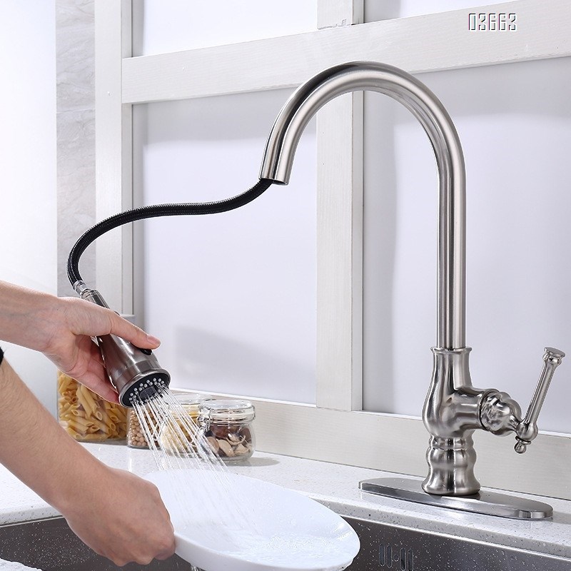 Spring Full Brass Faucet Base Plate Chrome Color Hot and Cold Water for Sink Single Handle Kitchen Faucets Mixer Sink Tap