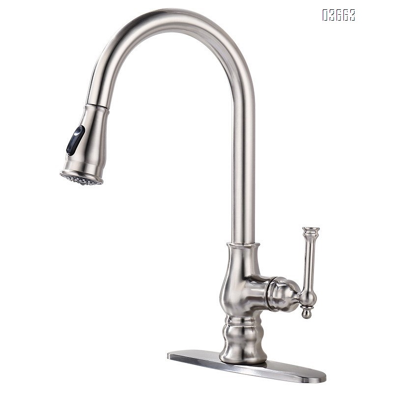 Spring Full Brass Faucet Base Plate Chrome Color Hot and Cold Water for Sink Single Handle Kitchen Faucets Mixer Sink Tap