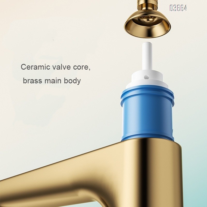 Luxury All-Brass Basin Faucet with Carved Handle Bathroom Sink Faucet for Hot and Cold Water Basin Faucets Mixer Tap