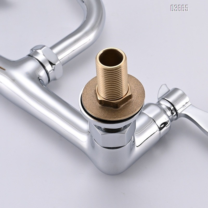 Kitchen Horizontal Wall Mounted Faucet Household Brass Multi-Function Cold and Hot Water Kitchen Sink Faucets Mixer Tap