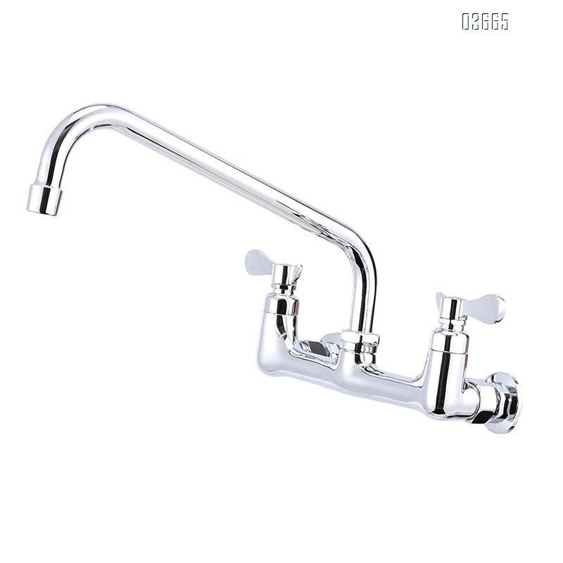 Kitchen Horizontal Wall Mounted Faucet Household Brass Multi-Function Cold and Hot Water Kitchen Sink Faucets Mixer Tap