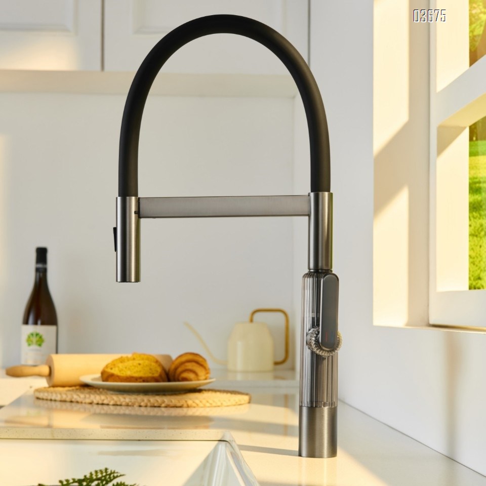 Universal rotating, pull-out kitchen faucet, hot and cold water faucet, all-Brass , extendable sink for washing vegetables, household