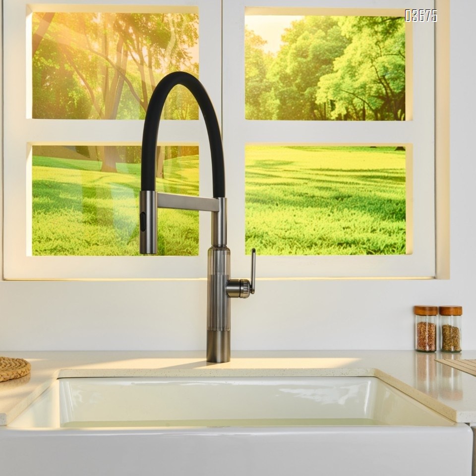 Universal rotating, pull-out kitchen faucet, hot and cold water faucet, all-Brass , extendable sink for washing vegetables, household