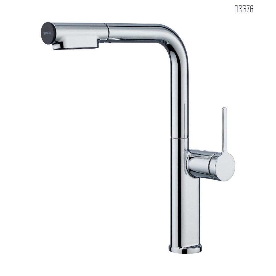 New kitchen sink faucet with cold and hot water plated finish for dishwashing and vegetable washing basin, swivel pull-out faucet