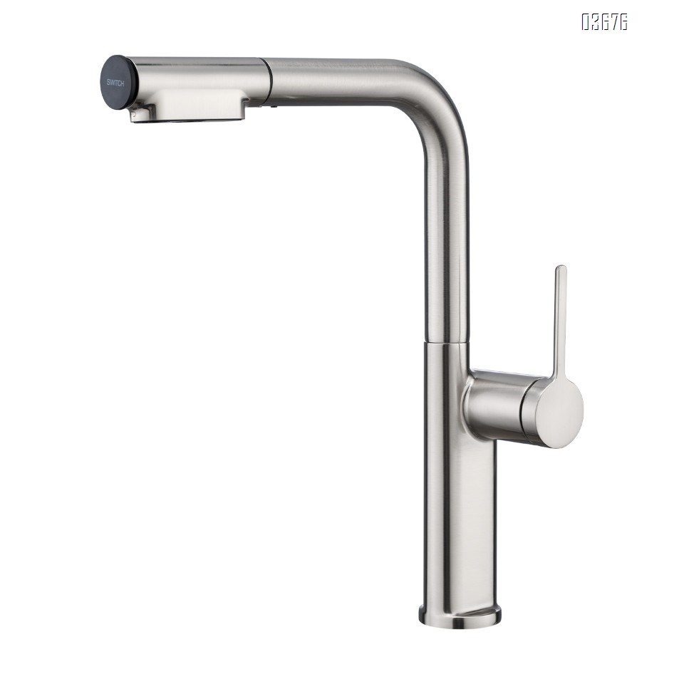 New kitchen sink faucet with cold and hot water plated finish for dishwashing and vegetable washing basin, swivel pull-out faucet