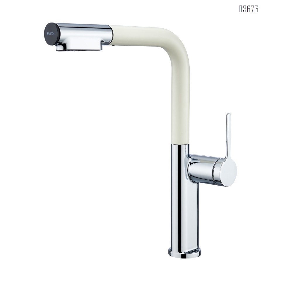 New kitchen sink faucet with cold and hot water plated finish for dishwashing and vegetable washing basin, swivel pull-out faucet