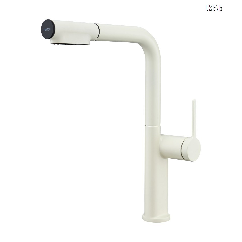 New kitchen sink faucet with cold and hot water plated finish for dishwashing and vegetable washing basin, swivel pull-out faucet