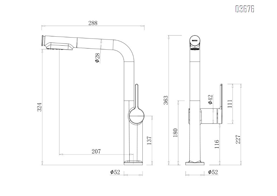 New kitchen sink faucet with cold and hot water plated finish for dishwashing and vegetable washing basin, swivel pull-out faucet