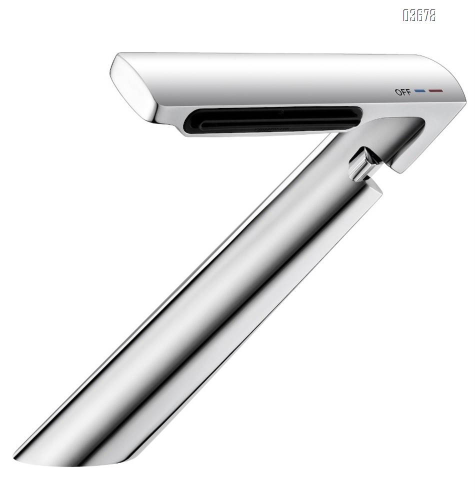 Creative Seven-Shaped Basin Faucet Designer Bathroom Hot and Cold Water Tap Brass Waterfall Spout