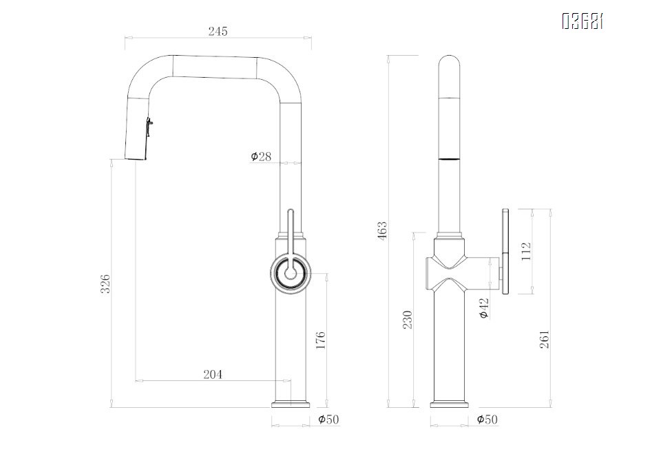 Simple Pull-Down Kitchen Faucet American Style Brushed Gold Multi-Function Hot and Cold Water Kitchen Tap