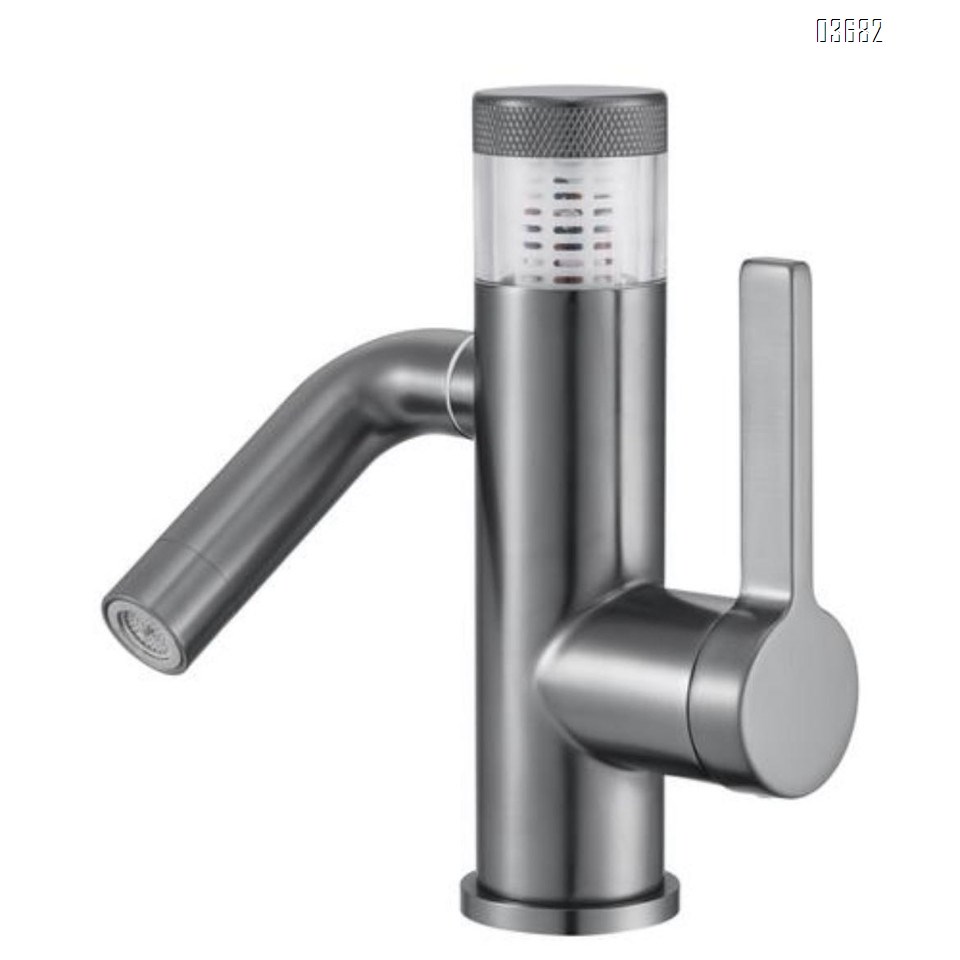 Brass plated Cold and Hot Water basin faucet, vertical ball-bearing swivel rotation