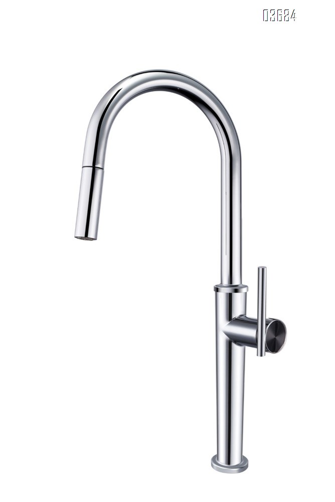 Gold Kitchen Faucet for Home Use, Magnetic Pull-Down Swivel Faucet for Vegetable Washing Sink, Dual-Temperature (Hot & Cold) Splash-Resistant Faucet