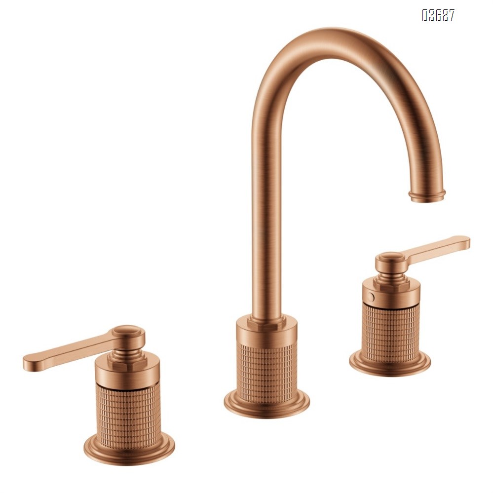 French-style minimalist luxury basin faucet, European vintage brushed rose gold faucet, all-brass concealed installation basin faucet