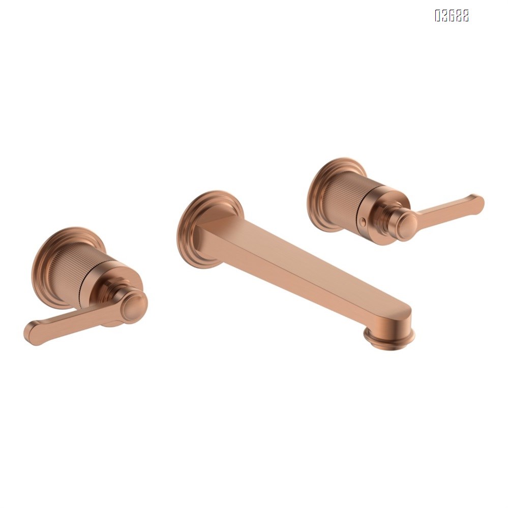 French-style minimalist luxury basin faucet, European vintage brushed rose gold faucet, all-brass concealed installation basin faucet