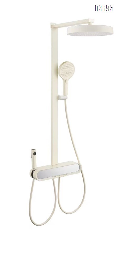 Gunmetal Full-Copper Exposed Rain Shower Booster Wall-Mounted Bathroom Shower Set with Bathtub Faucet (Hot & Cold)