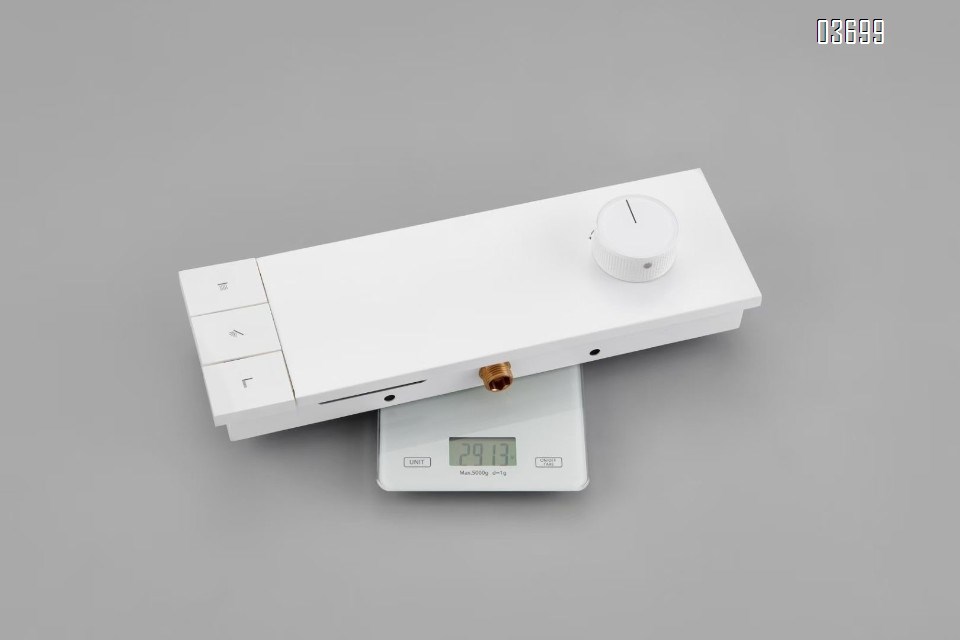 High-Quality Bathroom Shower Thermostatic Faucet Set in White with Premium Ambient Lighting and Multiple Functions, Wall-Mounted