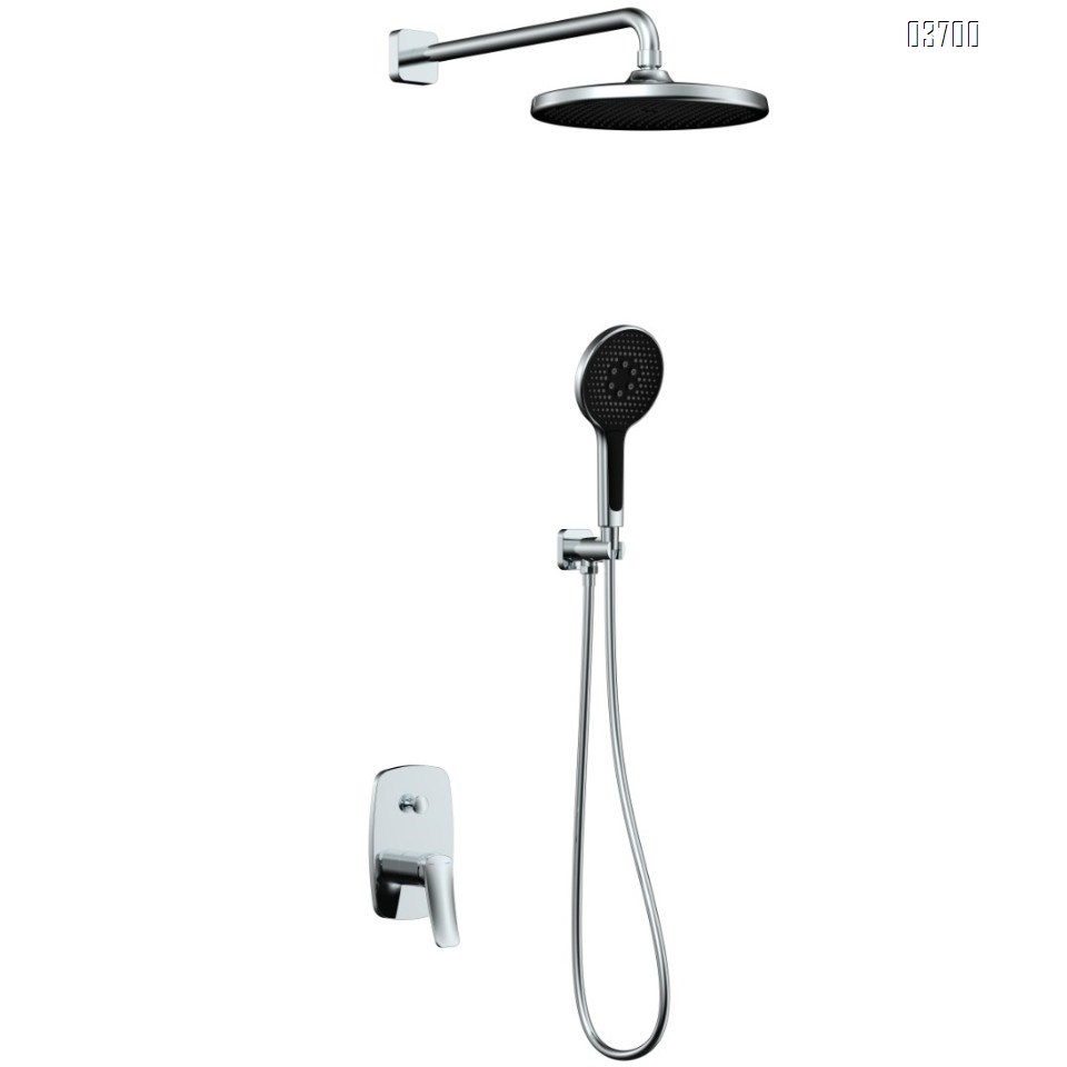 Recessed Shower Set with Wall-Mounted Shower Faucet for Bathrooms, Hotels, and Showers