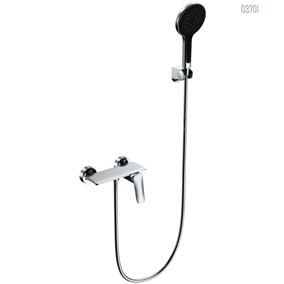 Minimalist Gunmetal Gray Shower Set without Overhead Shower, Modular Design for Hotels and Home Use, All-Bronze Hot and Cold Water Faucet