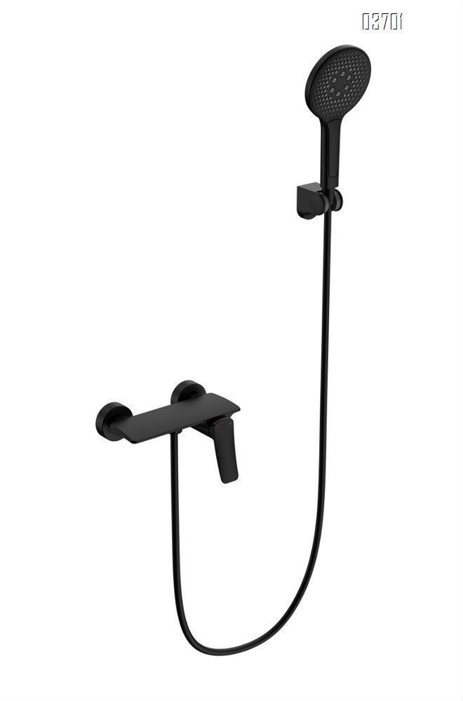 Minimalist Gunmetal Gray Shower Set without Overhead Shower, Modular Design for Hotels and Home Use, All-Bronze Hot and Cold Water Faucet