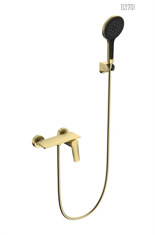 Minimalist Gunmetal Gray Shower Set without Overhead Shower, Modular Design for Hotels and Home Use, All-Bronze Hot and Cold Water Faucet