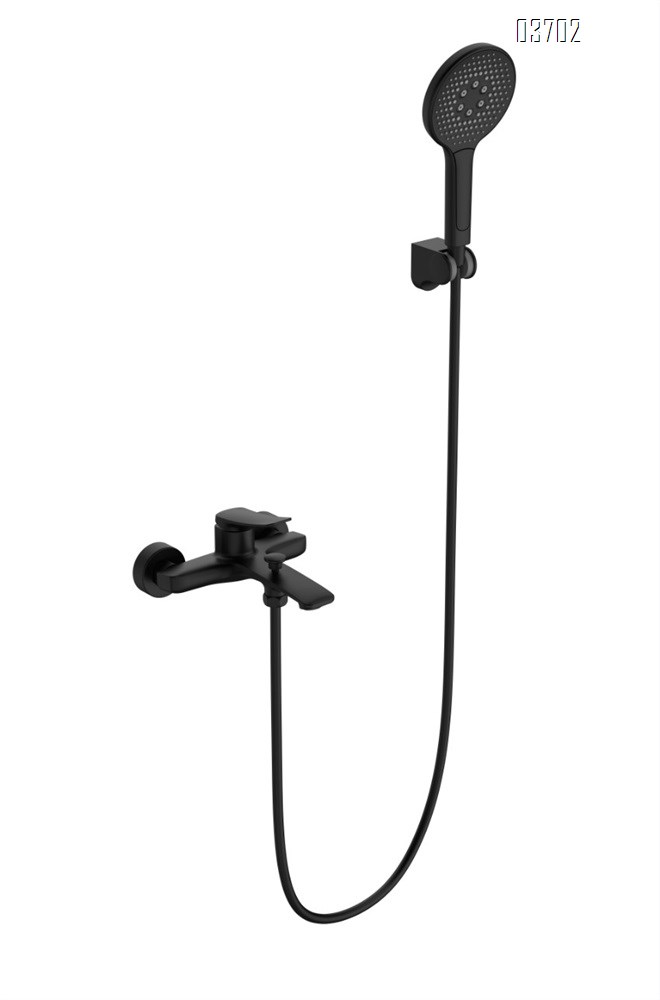 All Brass Simple Gun Gray Shower Set without Overhead Shower, Modular Design for Hotels and Home Use Hot and Cold Water Faucet
