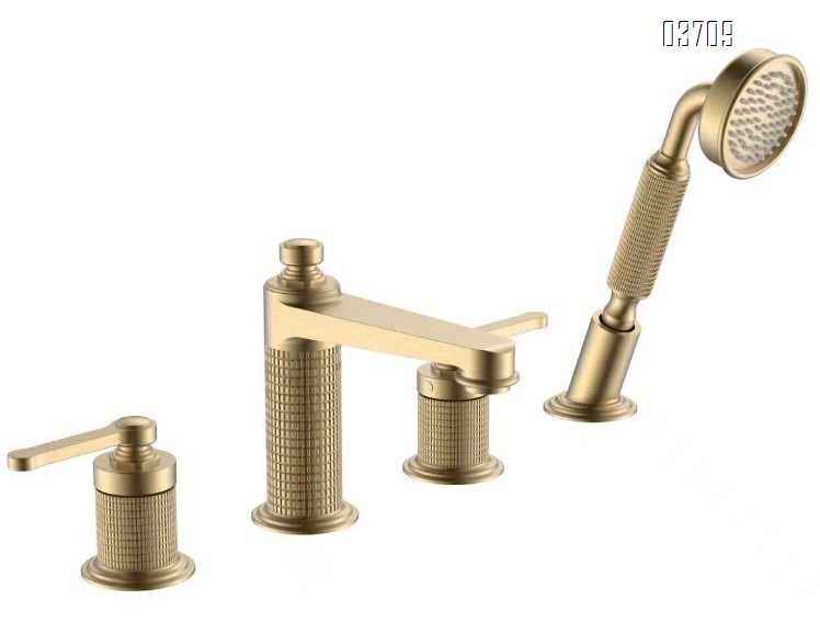 French-style minimalist luxury basin faucet, European retro design with spray gun, rose gold and zirconium gold finish, brass countertop basin faucet