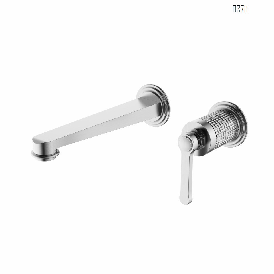 European-style copper rose gold bathroom wall-mounted hot and cold water basin faucet