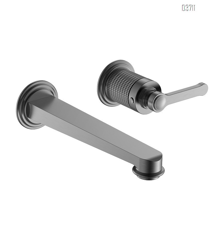 European-style copper rose gold bathroom wall-mounted hot and cold water basin faucet