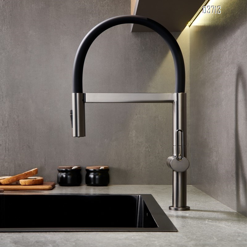 All Brass Magnetic Kitchens Faucet Design by Germany Gun Grey Cold and Hot Water Pull-out Sprayer Kitchen Faucets Mixer Sink Tap
