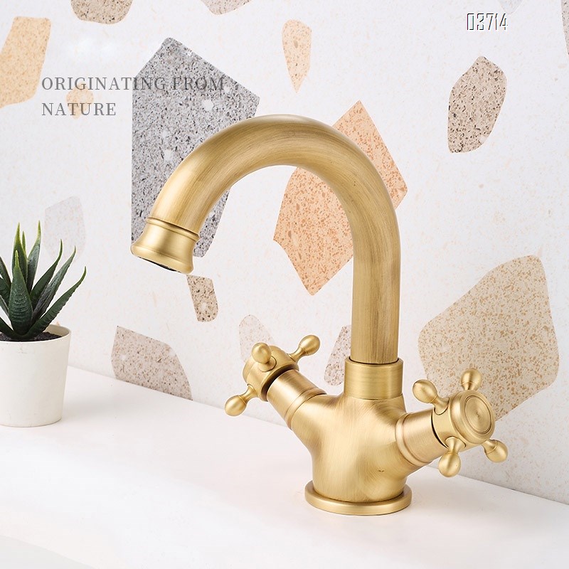 Red Creativity Style Brass Double Handle Basin Faucet for Home Use Basin Hot and Cold Rotatable Basin Faucets Mixer Sink Tap