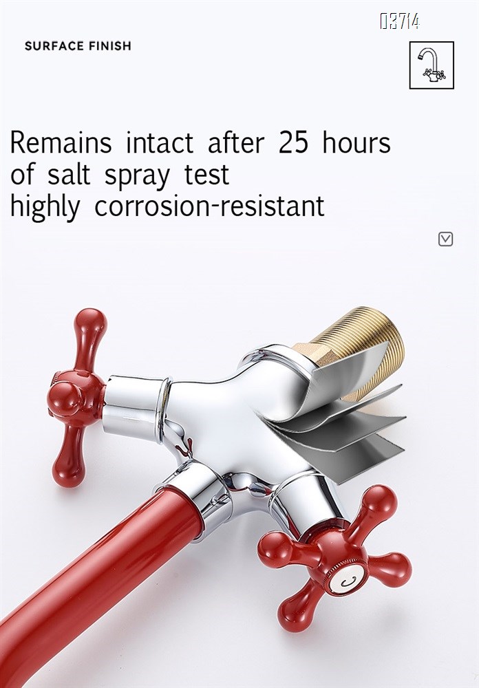 Red Creativity Style Brass Double Handle Basin Faucet for Home Use Basin Hot and Cold Rotatable Basin Faucets Mixer Sink Tap