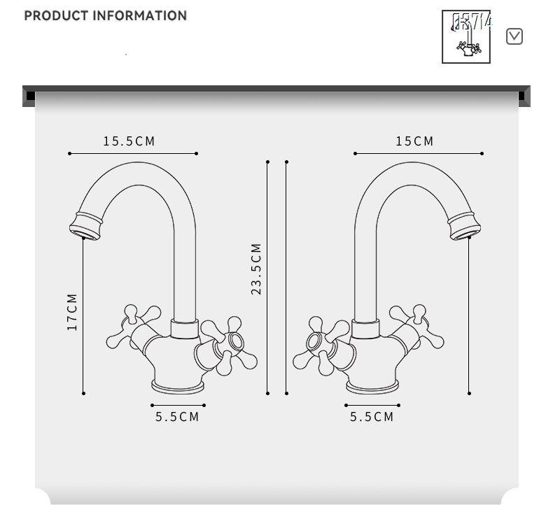 Red Creativity Style Brass Double Handle Basin Faucet for Home Use Basin Hot and Cold Rotatable Basin Faucets Mixer Sink Tap