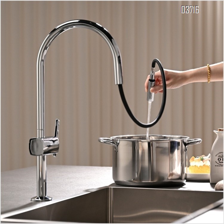 Stainless Steel Faucet for Vegetable Sink Deck Mounted Modern Cold Hot Water Single Handle Pull-out Kitchen Faucets Mixer Tap