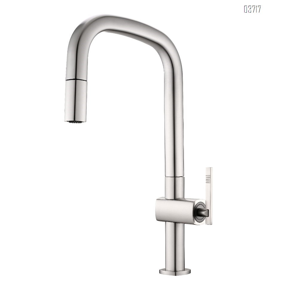 Brushed Pull-out Kitchen Faucet Stainless Steel Cold Hot Water Deck Mount Single Lever Vegetable Kitchen Faucets Mixer Sink Tap
