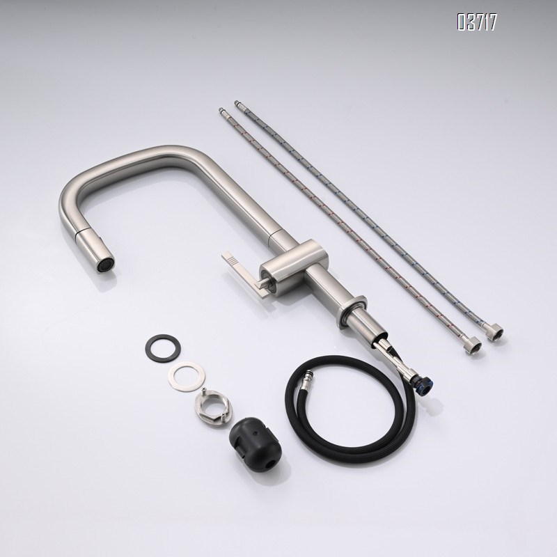 Brushed Pull-out Kitchen Faucet Stainless Steel Cold Hot Water Deck Mount Single Lever Vegetable Kitchen Faucets Mixer Sink Tap