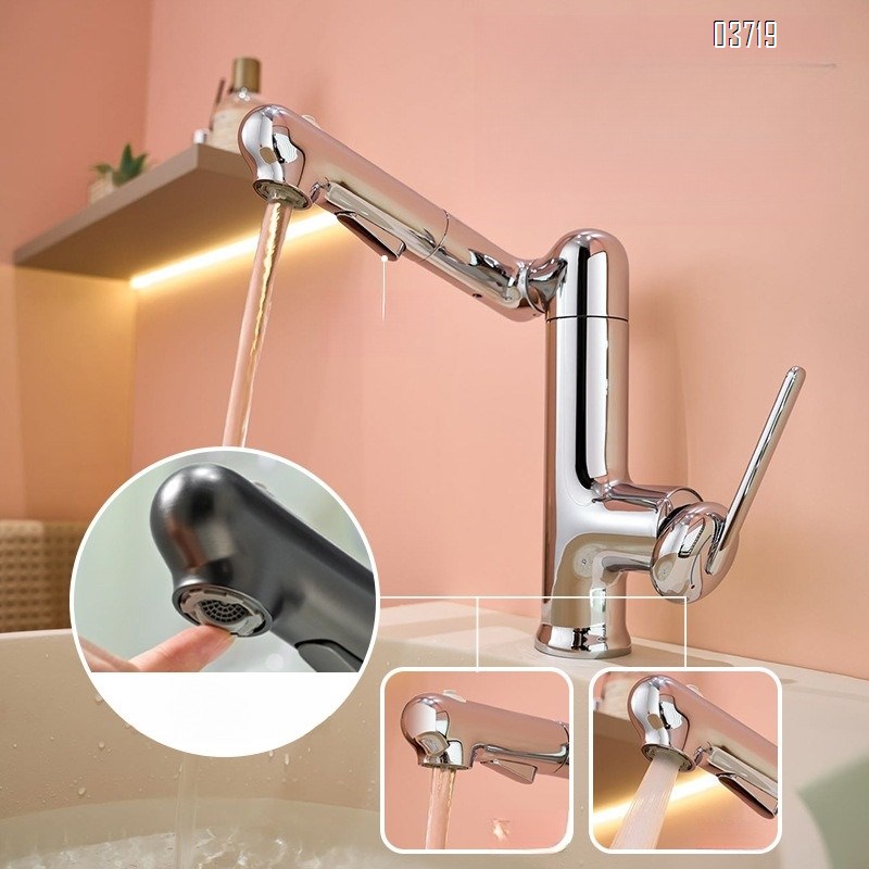 Brass Faucet Mechanical Arm Lucky Cat Hot and Cold Basin Faucet Hotel Engineering Bathroom Basin Faucets Mixer Sink Tap
