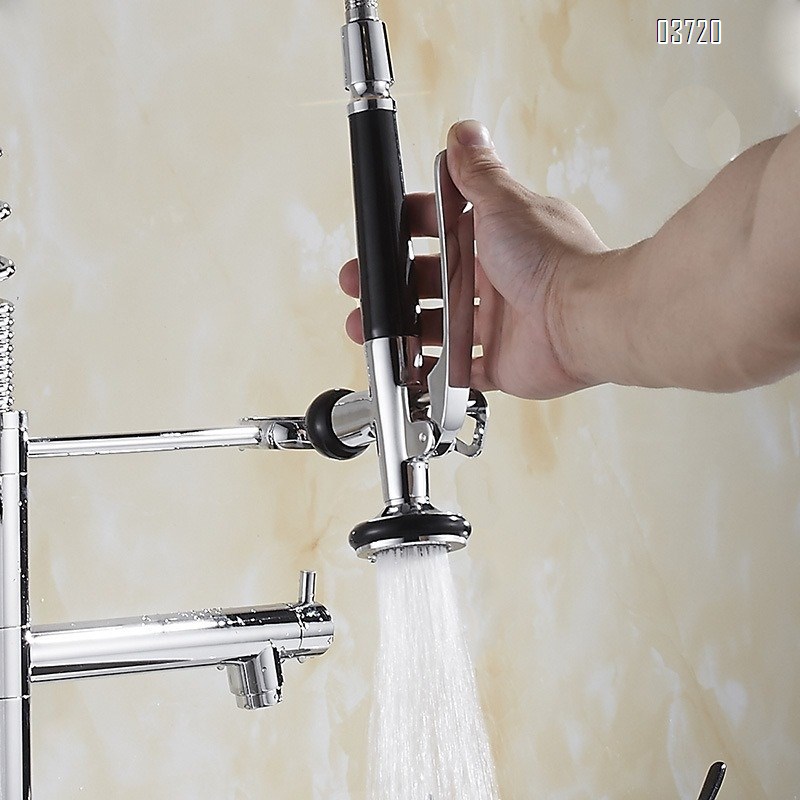 High Quality Contemporary Design Commercial Kitchen Faucet Wholesale Deck Mounted Thermostatic Single-Hole Brass Body Ceramic