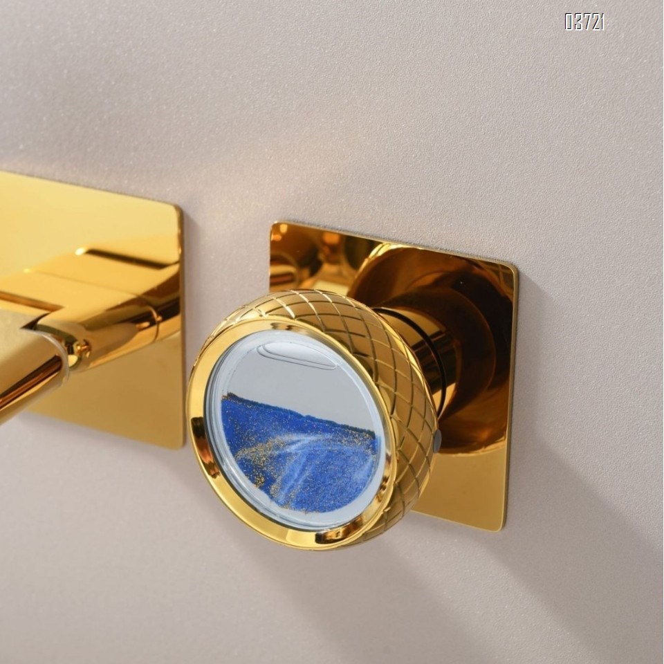 Brass Wall-Mounted Mirror Digital Display Basin Faucet for Home and Hotel Use Concealed Wash Basin Faucets Mixer Tap