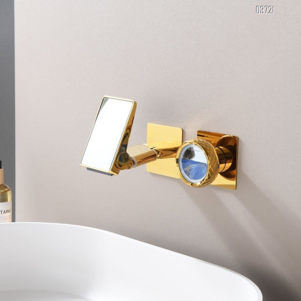 Brass Wall-Mounted Mirror Digital Display Basin Faucet for Home and Hotel Use Concealed Wash Basin Faucets Mixer Tap