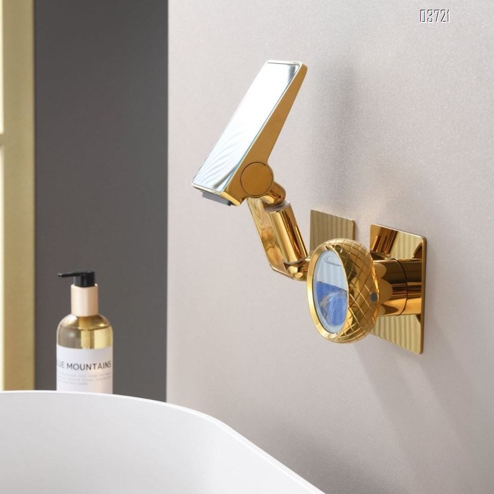 Brass Wall-Mounted Mirror Digital Display Basin Faucet for Home and Hotel Use Concealed Wash Basin Faucets Mixer Tap