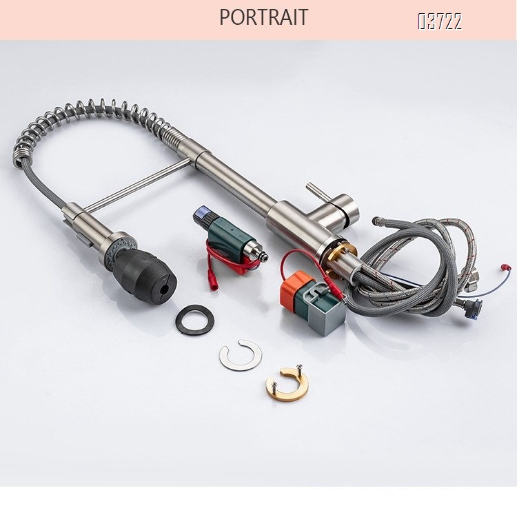304 Stainless Steel Spring Kitchen Hot and Cold Mixed Vertical Pull-out Rotating Two Mode Kitchen Faucets Mixer Sink Tap