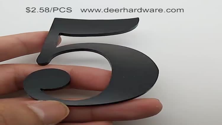 Self Adhesive 2.7 Inches Mailbox Door Sign Number House Address Number, Brushed Stainless Steel