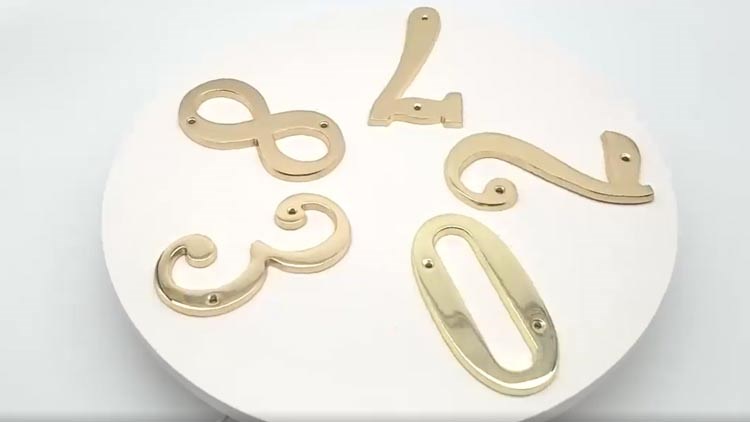 6 inch Copper Plaque for Outdoor Address Plate of Household Door Brass Number in 140 mm Grand Modern Door Number Hotel