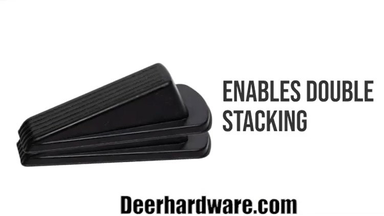 Classic Rubber Door Stopper - Sturdy and Durable Security Door Stop Wedge, Multi Surface and Non Scratching