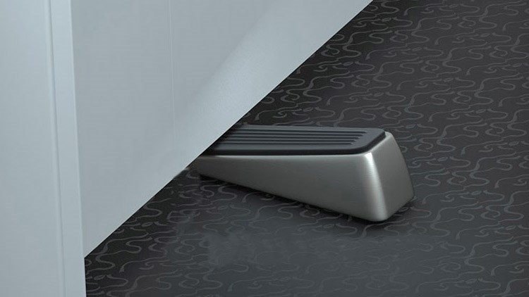 Doorstop / Door Buffers Made of Stainless Steel and Rubber, Non-Slip, Robust Door Wedge