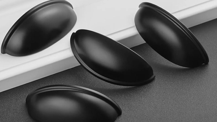 Drawer Pulls Flat Black Cabinet Cup Pulls Kitchen Hardware Cabinet Handles Drawer Handles Knobs 3 inch Hole Center