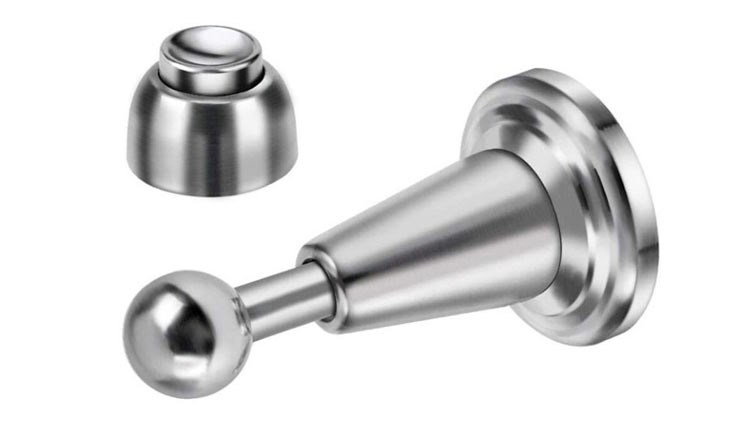 Door Stopper, Magnetic Door Stop, Soft-Catch Magnetic Door Catch, Door Hold Open, Stainless Steel, Brushed Satin Nickel Chrome, Hold Your Door Open Softly, Wall Mount