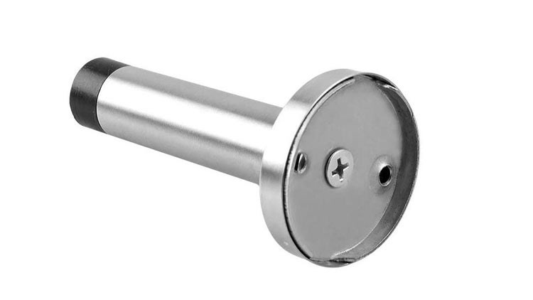 Modern Door Stop, 3.5 Inch Stainless Steel Wall Mount Door Holder with Sound Dampening Rubber Tip Protector, Hardware Pack Included Screws Expansion Anchor, Brushed Finished
