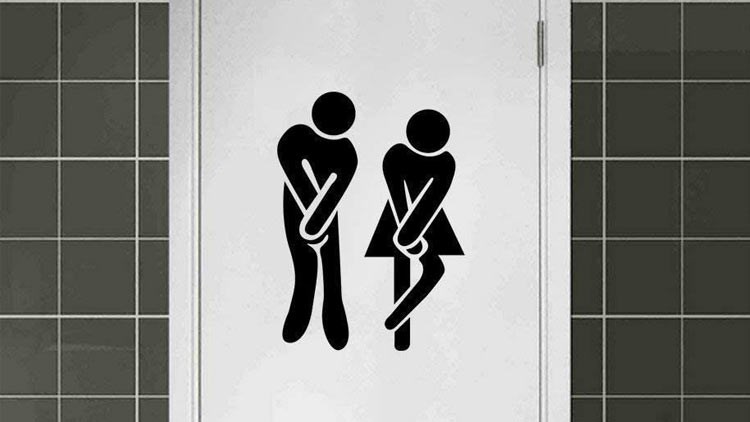 Unisex DIY Removable Men Women Washroom Toilet Bathroom WC Sign, Door Accessories Wall Sticker Home Decor for Kids Living Room Home Decoration (Black)